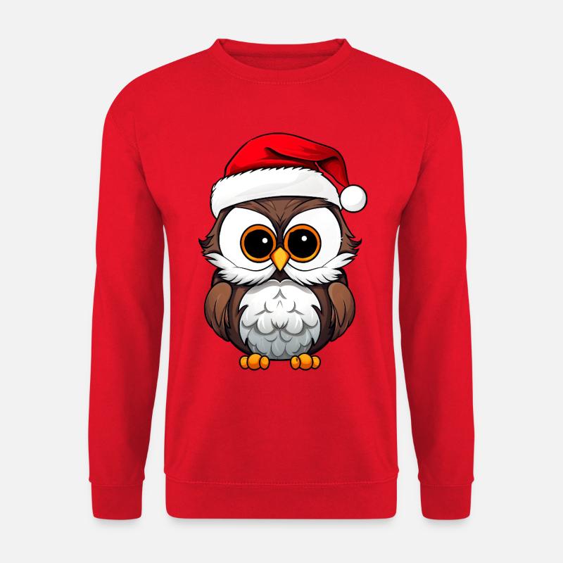 Eulen Weihnachten - Unisex Pullover - Rot
