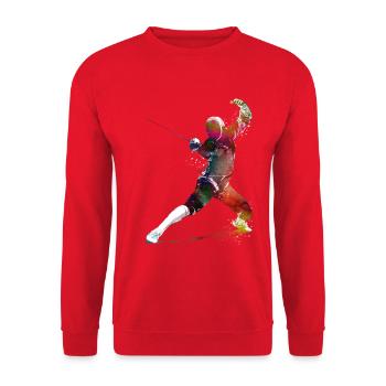 Fechtsportkunst #fencing #sport - Unisex Pullover - Rot - Vorne - Alina (178cm) & Michal (187cm)