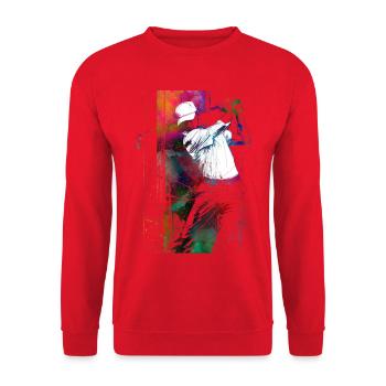 Golfspieler #golf - Unisex Pullover - Rot - Vorne - Alina (178cm) & Michal (187cm)