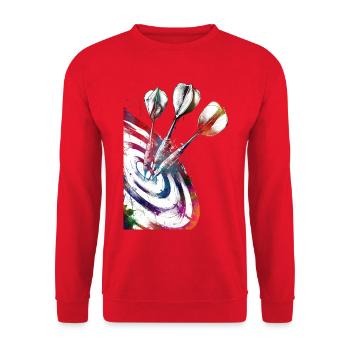 Darts Sports Art #darts #sport - Unisex Sweatshirt - red - Front - Alina (178cm) & Michal (187cm)