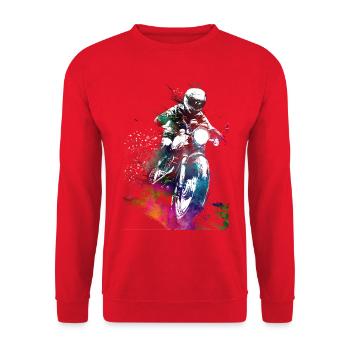 Motor Racing Sports Art #motor #sport - Unisex Sweatshirt - red - Front - Alina (178cm) & Michal (187cm)
