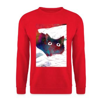 Jagdkatze - Unisex Pullover - Rot - Vorne - Alina (178cm) & Michal (187cm)