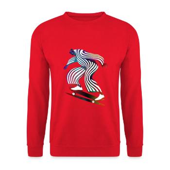 Skateboarder - Unisex Pullover - Rot - Vorne - Alina (178cm) & Michal (187cm)