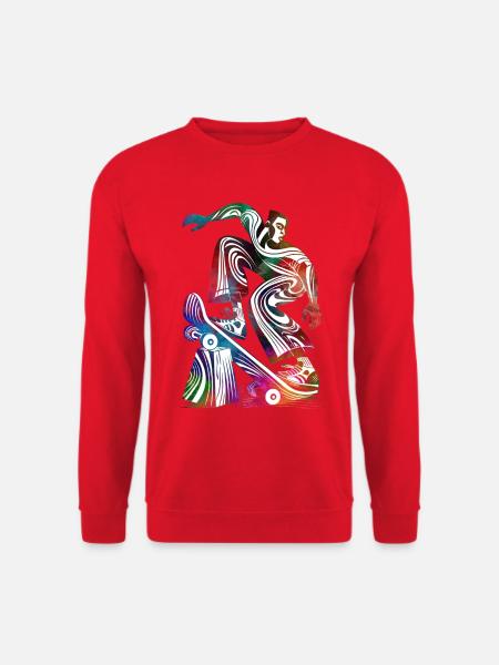 Bunte Skater-Abstraktion - Unisex Pullover - Rot