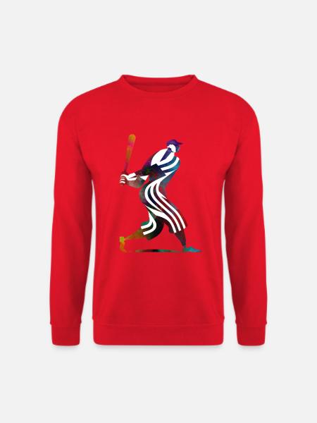 Farbenfroher Baseballspieler - Unisex Pullover - Rot