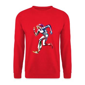 Läufer - Unisex Pullover - Rot - Vorne - Alina (178cm) & Michal (187cm)