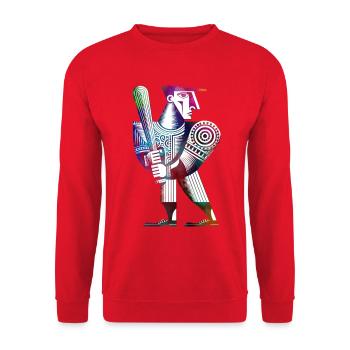 Baseballspieler - Unisex Pullover - Rot - Vorne - Alina (178cm) & Michal (187cm)