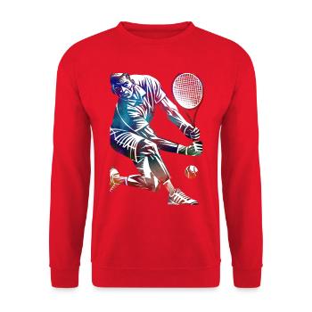Tennisspieler - Unisex Pullover - Rot - Vorne - Alina (178cm) & Michal (187cm)