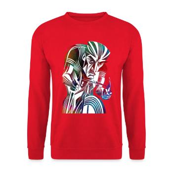 Radfahrer - Unisex Pullover - Rot - Vorne - Alina (178cm) & Michal (187cm)
