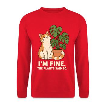 Die Pflanzen sagen es - Unisex Pullover - Rot - Vorne - Alina (178cm) & Michal (187cm)