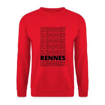 Rennes – Fiers d'être rennais - rouge - Sweat-shirt Unisexe - rouge - Devant - Alina (178cm) & Michal (187cm)