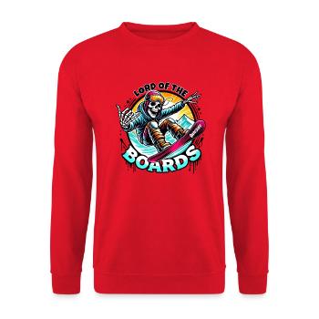 Lord of the boards Snow Ski Skull - raffstaff ® - Unisex Sweatshirt - red - Front - Alina (178cm) & Michal (187cm)