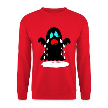 Geist Ghost Cartoon Comic - Unisex Pullover - Rot - Vorne - Alina (178cm) & Michal (187cm)