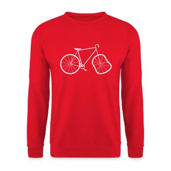 Broken bike white - Crash - Unisex Sweatshirt - red - Front - Alina (178cm) & Michal (187cm)