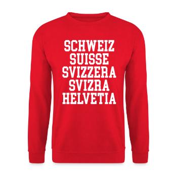 Switzerland - Unisex Sweatshirt - red - Front - Alina (178cm) & Michal (187cm)