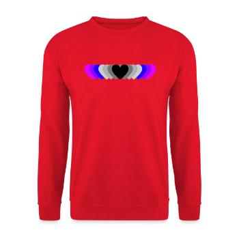 Hearts (Black & Purple) - Unisex Sweatshirt - red - Front - Alina (178cm) & Michal (187cm)