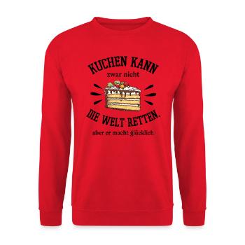 Konditorei Kuchen Welt retten Torte backen Bäcker - Unisex Pullover - Rot - Vorne - Alina (178cm) & Michal (187cm)