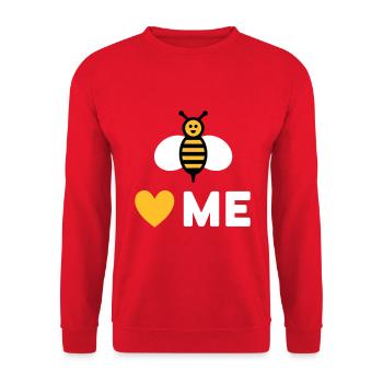 Bees love me (Biene, Herz) - Unisex Pullover - Rot - Vorne - Alina (178cm) & Michal (187cm)