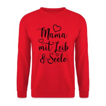 Vollblutmama Beste Mama Geschenk Liebe Seele Herz - Unisex Pullover - Rot - Vorne - Alina (178cm) & Michal (187cm)