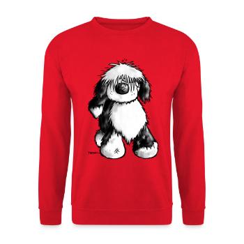 Tibet Terrier - Hund - Unisex Pullover - Rot - Vorne - Alina (178cm) & Michal (187cm)