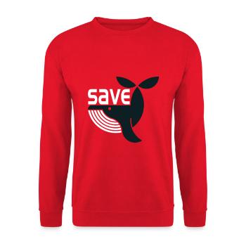 Wal rettet Meeresrettung - Unisex Pullover - Rot - Vorne - Alina (178cm) & Michal (187cm)
