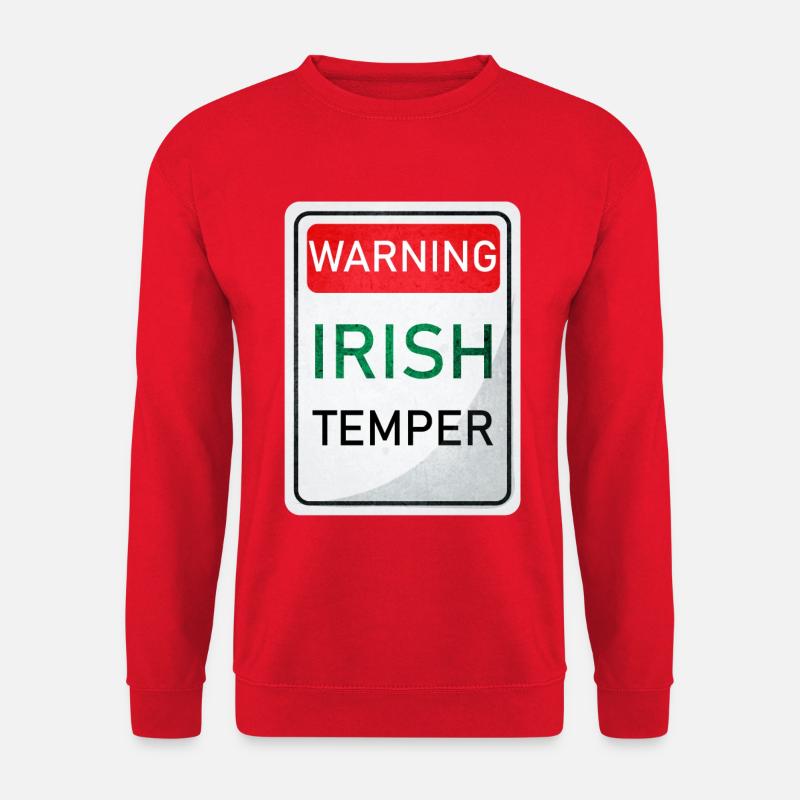 WARNING IRISH TEMPER - Unisex Sweatshirt - red