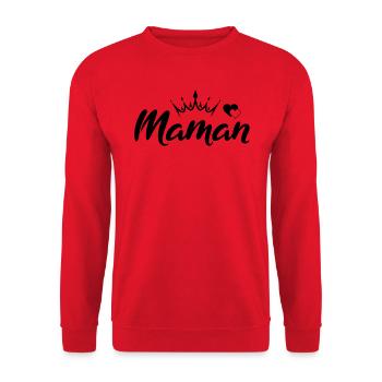 Maman - Sweat-shirt Unisexe - rouge - Devant - Alina (178cm) & Michal (187cm)