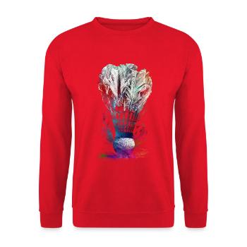 Badminton-Federball-Sportkunst #badminton - Unisex Pullover - Rot - Vorne - Alina (178cm) & Michal (187cm)