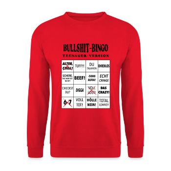 Bingo à la connerie – Version ado - Sweat-shirt Unisexe - rouge - Devant - Alina (178cm) & Michal (187cm)