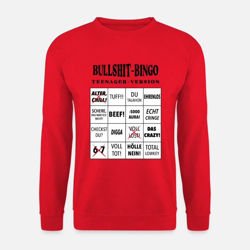 Bingo à la connerie – Version ado - Sweat-shirt Unisexe - rouge