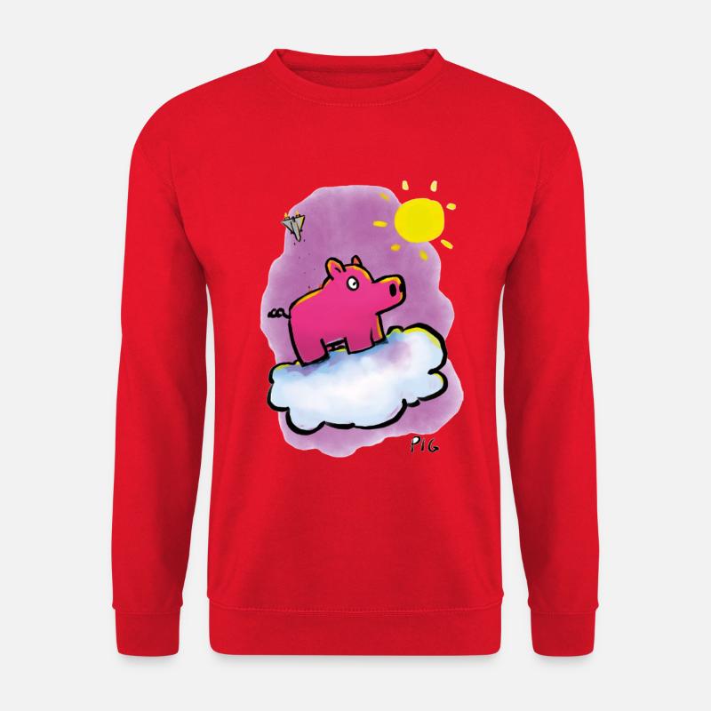 Warpig on a cloud - Unisex Sweatshirt - red