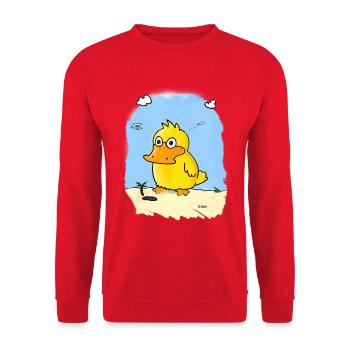 Canard-de Guerre - Sweat-shirt Unisexe - rouge - Devant - Alina (178cm) & Michal (187cm)