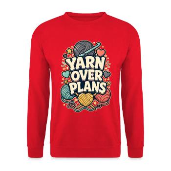YARN OVER PLANS - Unisex Pullover - Rot - Vorne - Alina (178cm) & Michal (187cm)