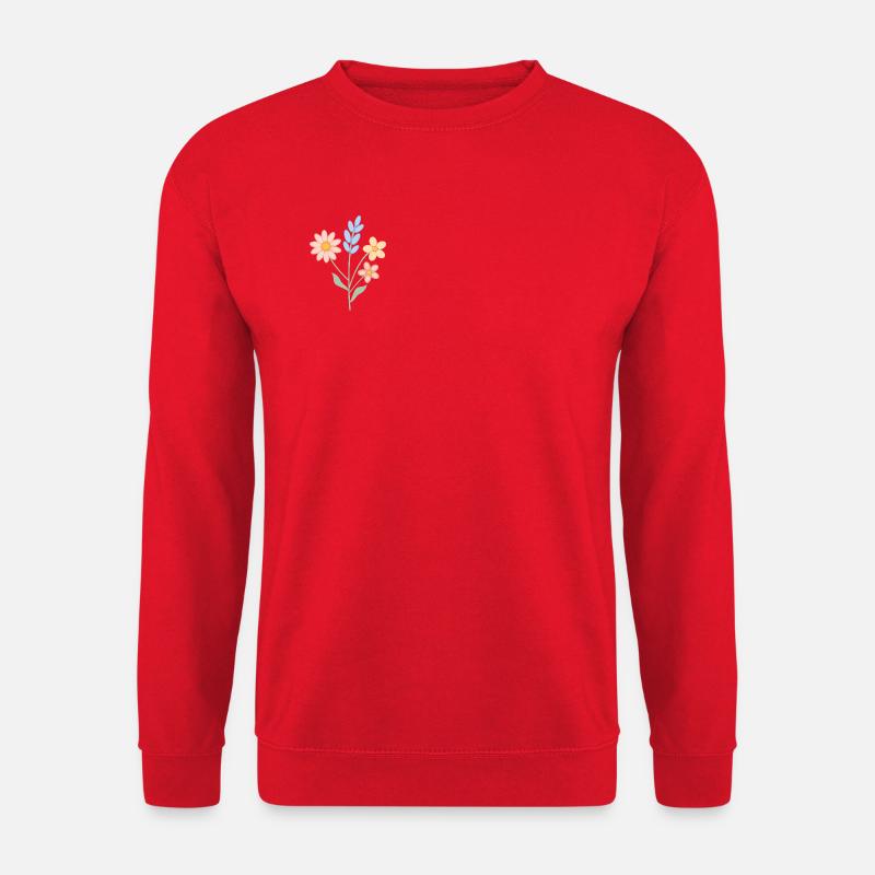 Pastell Blumenstrauß – Frühlingshaftes Design - Unisex Pullover - Rot