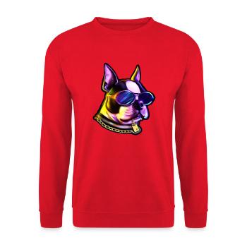 Synthwave Boston - Unisex Sweatshirt - red - Front - Alina (178cm) & Michal (187cm)
