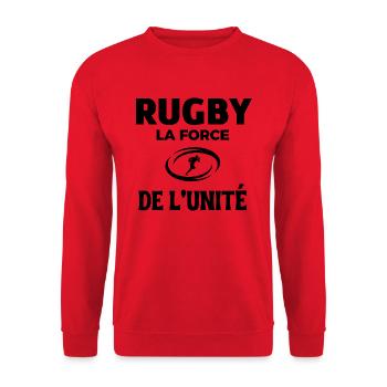 Rugby la force de l'unité - Sweat-shirt Unisexe - rouge - Devant - Alina (178cm) & Michal (187cm)