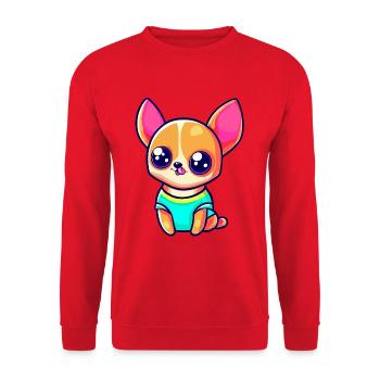 Chihuahua mignon coloré - Sweat-shirt Unisexe - rouge - Devant - Alina (178cm) & Michal (187cm)
