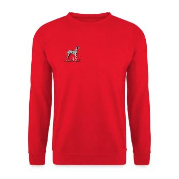 Hund & Welpe StreetArt - Unisex Pullover - Rot - Vorne - Alina (178cm) & Michal (187cm)