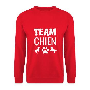 Team Hund - Unisex Pullover - Rot - Vorne - Alina (178cm) & Michal (187cm)