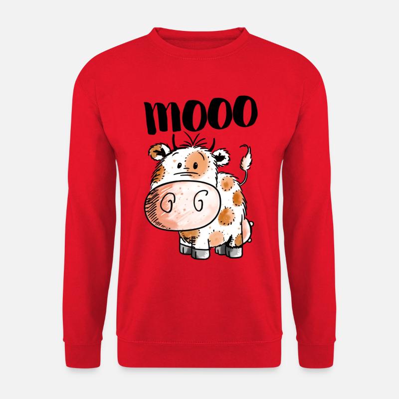 Kleines Kuhbaby - Kuh - Kühe - Kalb - Bulle - Rind - Unisex Pullover - Rot