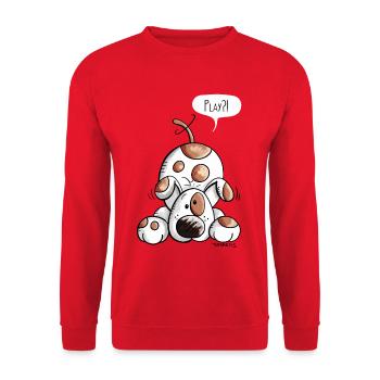 Happy Hundchen - Unisex Pullover - Rot - Vorne - Alina (178cm) & Michal (187cm)