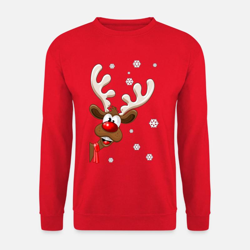 Weihnachten Rentier Rudolph - Weihnachten Rentier - Unisex Pullover - Rot