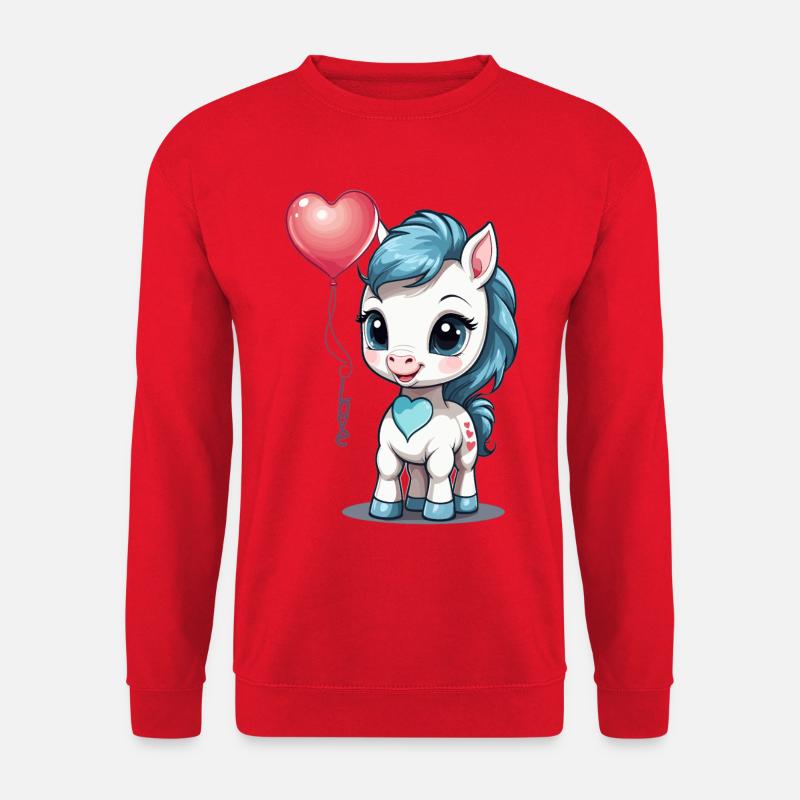 Süßes Pony mit Herz - Unisex Pullover - Rot