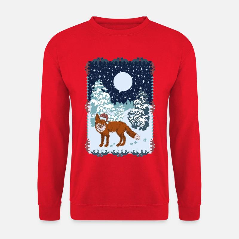 FOX UNDER MOONLIGHT - Unisex Sweatshirt - red