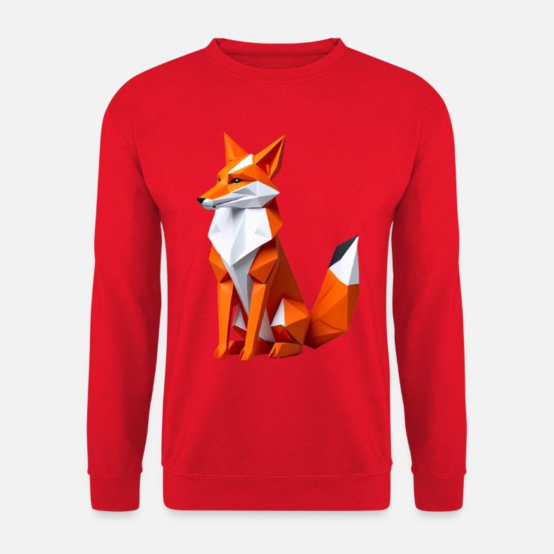 Geometrischer Polygonfuchs - Unisex Pullover - Rot