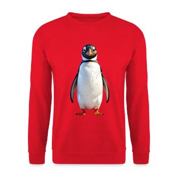 Pinguin - Unisex Pullover - Rot - Vorne - Alina (178cm) & Michal (187cm)