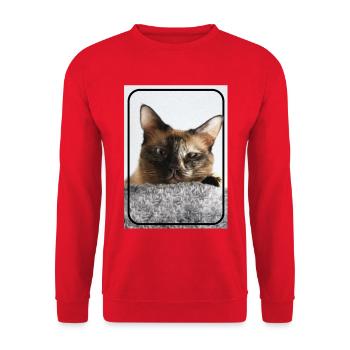 Siamkatze ganz süss und frech. - Unisex Pullover - Rot - Vorne - Alina (178cm) & Michal (187cm)