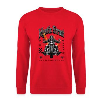 Motard de Mystic Street - Sweat-shirt Unisexe - rouge - Devant - Alina (178cm) & Michal (187cm)