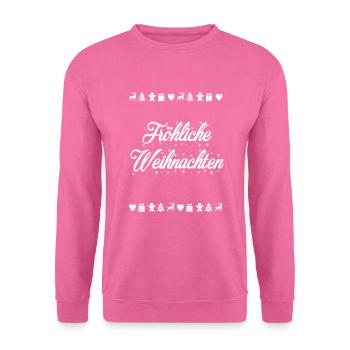 Fröhliche Weihnachten - Unisex Pullover - Pink - Vorne