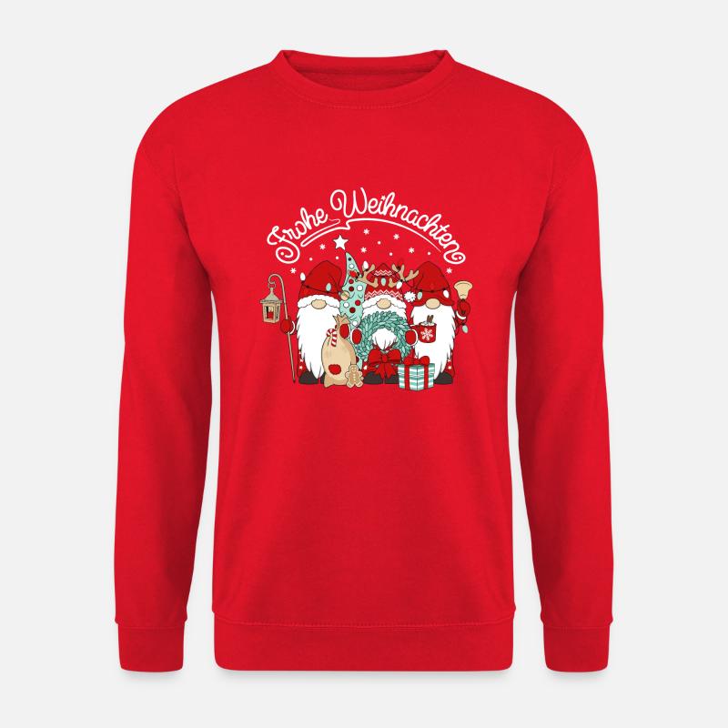 Wichtel Frohe Weihnachten Gnomies - Unisex Pullover - Rot